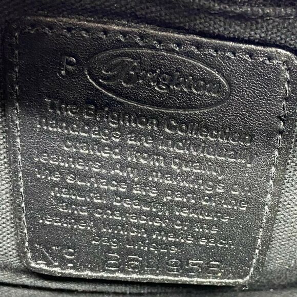 Brighton Handbag Purse Retro Women's Black Brown Leather Classic 8"x 9"x 3.5" - Picture 8 of 16